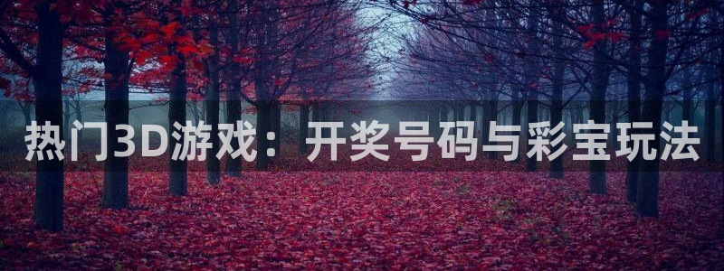 伟德国际1946集团股票：热门3D游戏：开奖号码与彩宝玩法